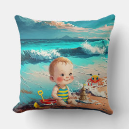 Baby Boy am Strand Kissen