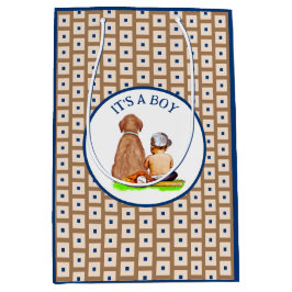 Baby Boy and Dog Baseball Themed Baby Dusche Mittlere Geschenktüte