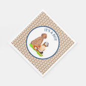 Baby Boy and Dog Baseball Themed Baby Dusche Serviette (Ecke)