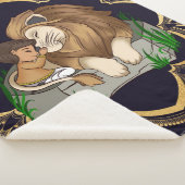 Baby boy and lion on a black mandala background sherpadecke (3/4)