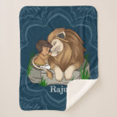 Baby boy and lion on a blue mandala background sherpadecke (Vorderseite)