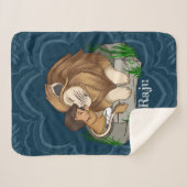 Baby boy and lion on a blue mandala background sherpadecke (Vorderseite (Horizontal))