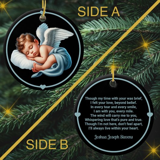 Baby Boy Angel Memorial Wind Chime Keramik Ornament