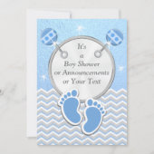Baby Boy Announcement Cards Kinderdusche Einladung (Vorderseite)
