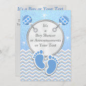 Baby Boy Announcement Cards Kinderdusche Einladung (Vorne/Hinten)