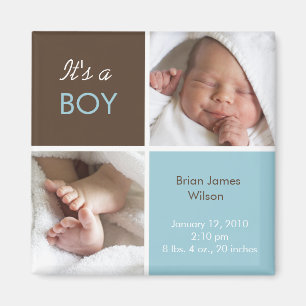 Baby Boy Announction Magnet