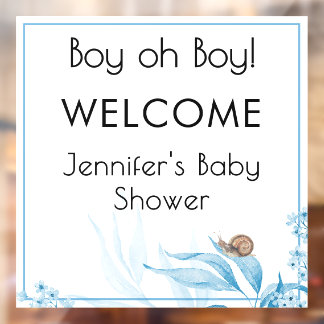 Baby Boy Aquarell Blau Blumen Fensterfolie Fensteraufkleber