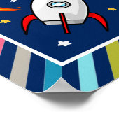 Baby Boy Astronaut Outer Space Rocket Birth Stats Poster (Ecke)