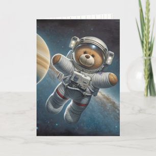 Baby Boy Astronaut Teddy Bear Karte