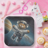 Baby Boy Astronaut Teddy Bear Pappteller (Party)