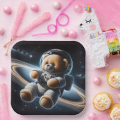 Baby Boy Astronaut Teddy Bear Pappteller (Party)