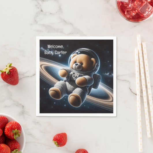Baby Boy Astronaut Teddy Bear Serviette (Beispiel)