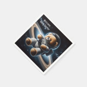 Baby Boy Astronaut Teddy Bear Serviette (Ecke)