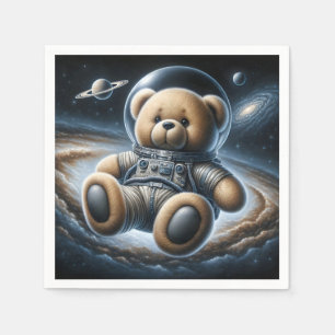 Baby Boy Astronaut Teddy Bear Serviette