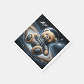 Baby Boy Astronaut Teddy Bear Serviette (Ecke)