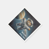 Baby Boy Astronaut Teddy Bear Serviette (Ecke)