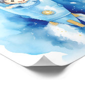 Baby Boy Astronaut Watercolor Poster (Ecke)