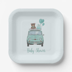 Baby Boy Baby Shower Fiat 500 Pappteller