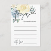 Baby Boy Baby Shower Game Prayer Card Herz Begleitkarte (Vorderseite)