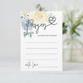 Baby Boy Baby Shower Game Prayer Card Herz Begleitkarte (Stehend Vorderseite)