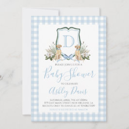 Baby Boy Baby Shower Preppy Dog Southern Gingham Einladung