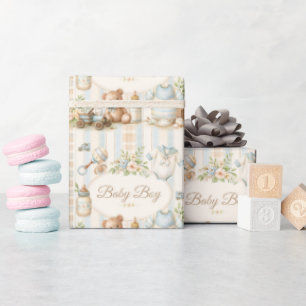 Baby Boy Baby Shower Teddy Bär Seemann Anzug Geschenkpapier