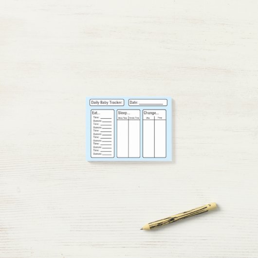 Baby Boy - Baby Tracker Post-it Notes Klebezettel (Auf Schreibtisch)