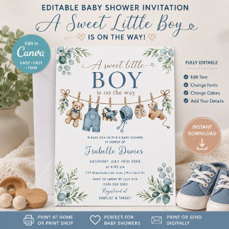 Baby Boy Babyparty-Einladung Babyparty-Einladung Einladung
