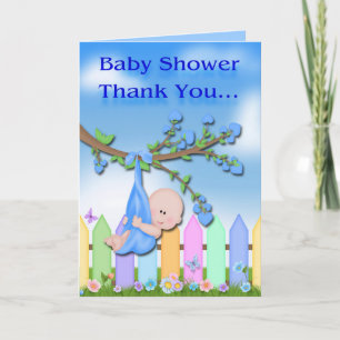 Baby Boy - Backyard Baby Dusche Danke Karte