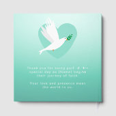 Baby Boy Baptism Christening Dove Blue Teal Gästebuch (Rückseite)