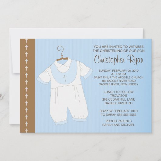 Baby Boy Baptisse / Christening-Anregung Einladung (Vorderseite)