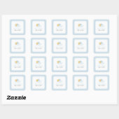 Baby Boy Baptisse Quadratischer Aufkleber (Blatt)