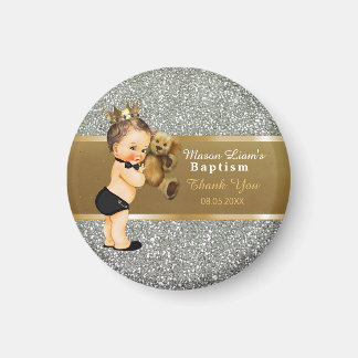 Baby Boy Baptisse | Vielen Dank, dass Sie Gold Sil Magnet