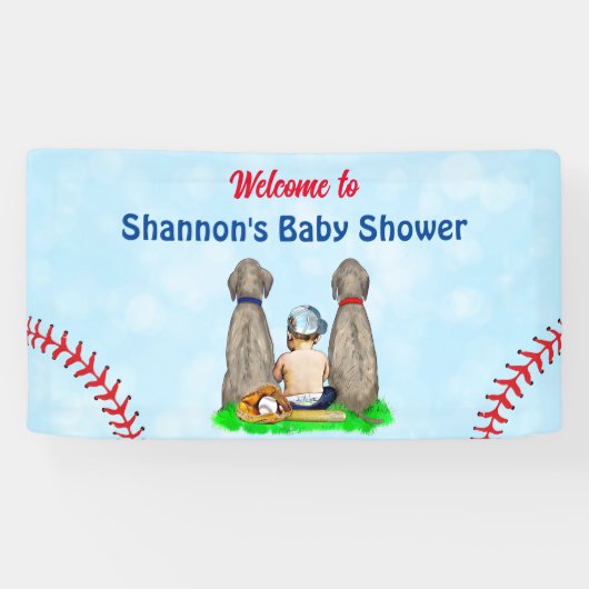 Baby Boy Baseball Baby Dusche Banner (Horizontal)