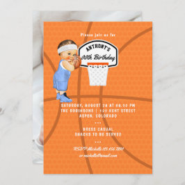 Baby Boy Basketball Geburtstagsparty Foto Einladung