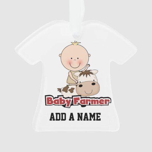 Baby Boy Bauer mit Kuh Ornament (Vorderseite)