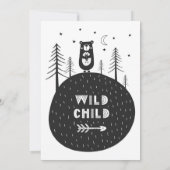 Baby Boy Bear Black & White Baby Dusche Einladung (Rückseite)