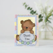 Baby Boy Bear danke Postkarte (Stehend Vorderseite)