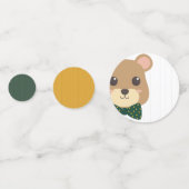 Baby Boy Bear Green & Gold Baby Dusche Konfetti (Rückseiten)