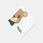 Baby Boy Bear Green & Gold Baby Dusche Serviette (Ecke)