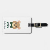 Baby Boy Bear Green & Gold Bag Tag Gepäckanhänger (Vorderseite horizontal)