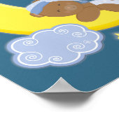 Baby Boy Bear Moon Celestis Kinderzimmer Print Poster (Ecke)