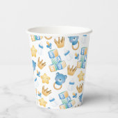 Baby Boy Bear Personalisiert Baby Dusche Pappbecher (Rückseite)