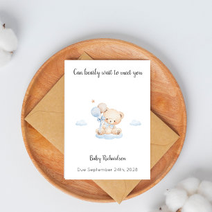 Baby Boy Bearly Wait Schwangerschaft Andenken Karte