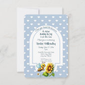 Baby Boy Bee In A Sunflower Shower  Einladung (Vorderseite)