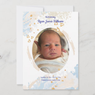 Baby Boy Begrüßung der Geburt Einladung