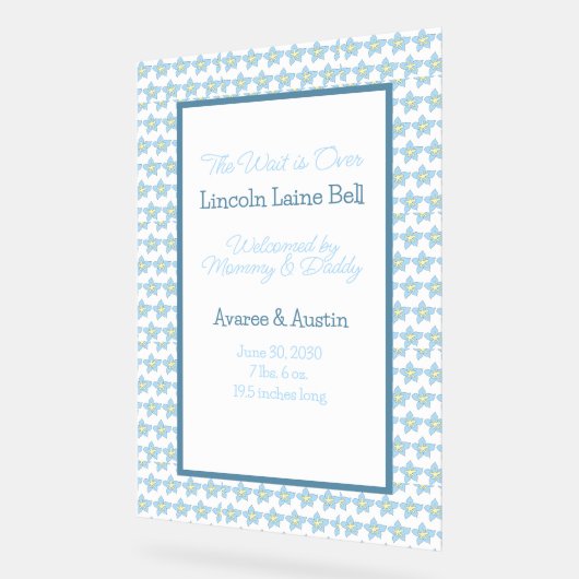 Baby Boy Begrüßungszeichen Acrylschild (Winkel)