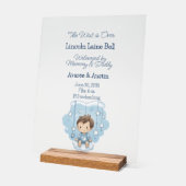 Baby Boy Begrüßungszeichen Acrylschild (Winkel)