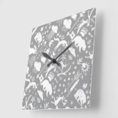 Baby Boy beliebigen Farbe modernen Fox-Woodland Mu Quadratische Wanduhr (Winkel)