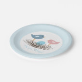 Baby Boy Bird's Nest | Babyparty Pappteller (Schrägansicht)